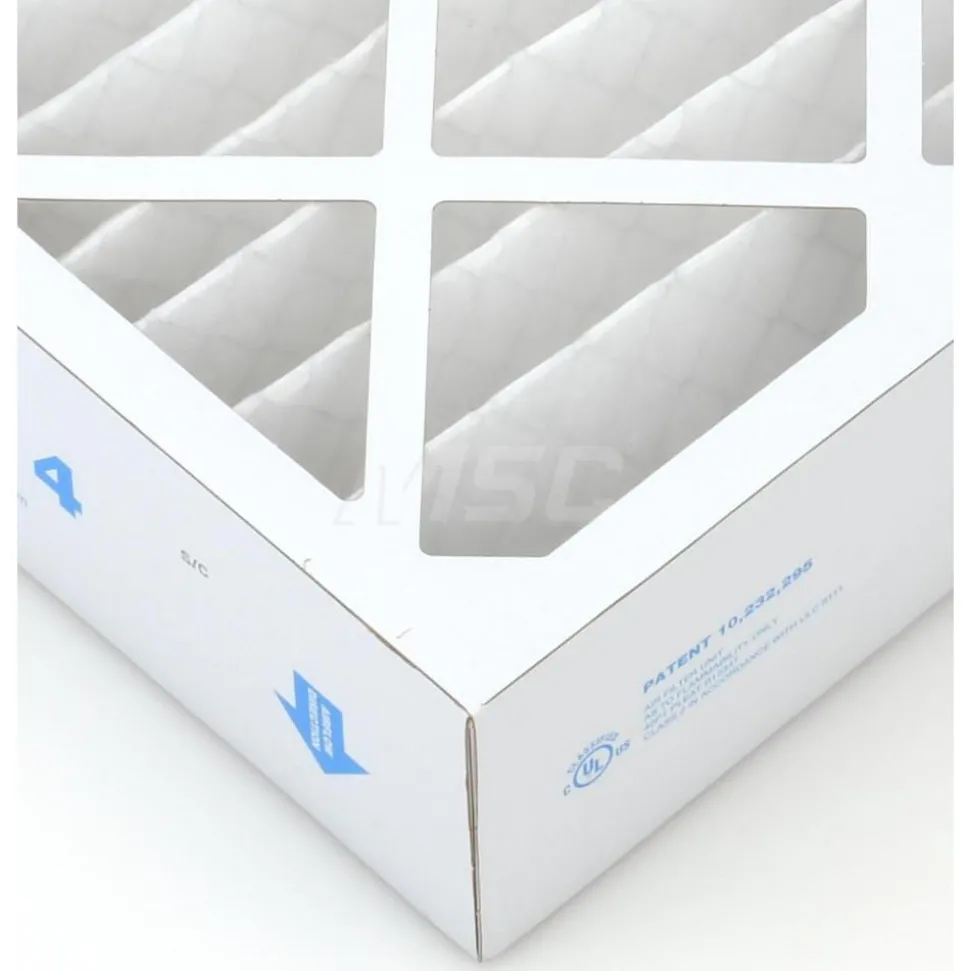 Pleated Air Filter: Wire-Backed Pleated, MERV 8, Synthetic, 35% Efficient, 16" High, 20" Wide, 4" Deep