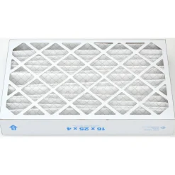 Pleated Air Filter: Wire-Backed Pleated, MERV 10, Synthetic, 55% Efficient, 16" High, 25" Wide, 4" Deep