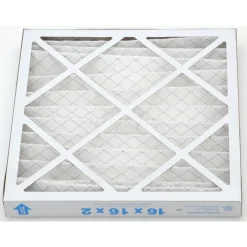 Pleated Air Filter: Wire-Backed Pleated, MERV 8, Synthetic, 35% Efficient, 16" High, 16" Wide, 2" Deep