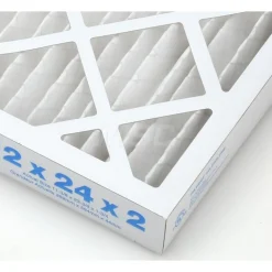 Pleated Air Filter: Wire-Backed Pleated, MERV 10, Synthetic, 55% Efficient, 12" High, 24" Wide, 2" Deep