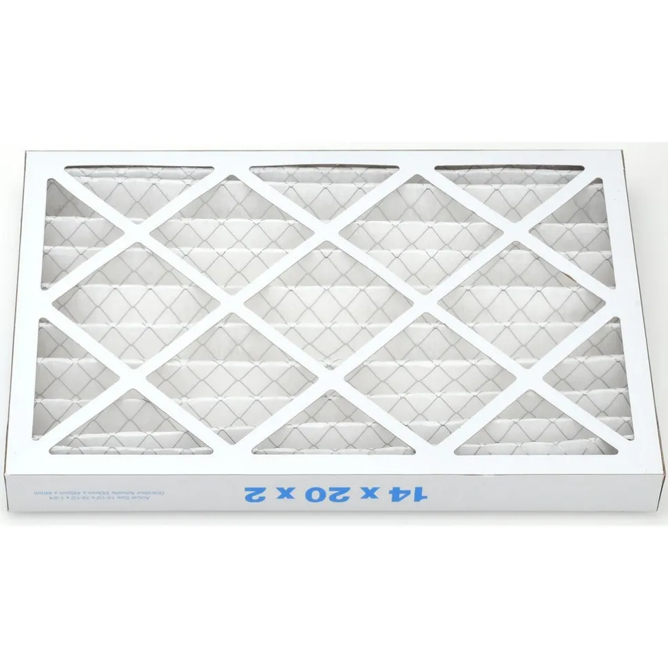 Pleated Air Filter: Wire-Backed Pleated, MERV 8, Synthetic, 35% Efficient, 14" High, 20" Wide, 2" Deep