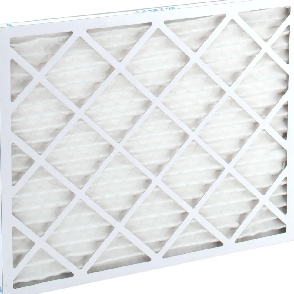 Pleated Air Filter: Wire-Backed Pleated, MERV 8, Synthetic, 35% Efficient, 20" High, 24" Wide, 1" Deep