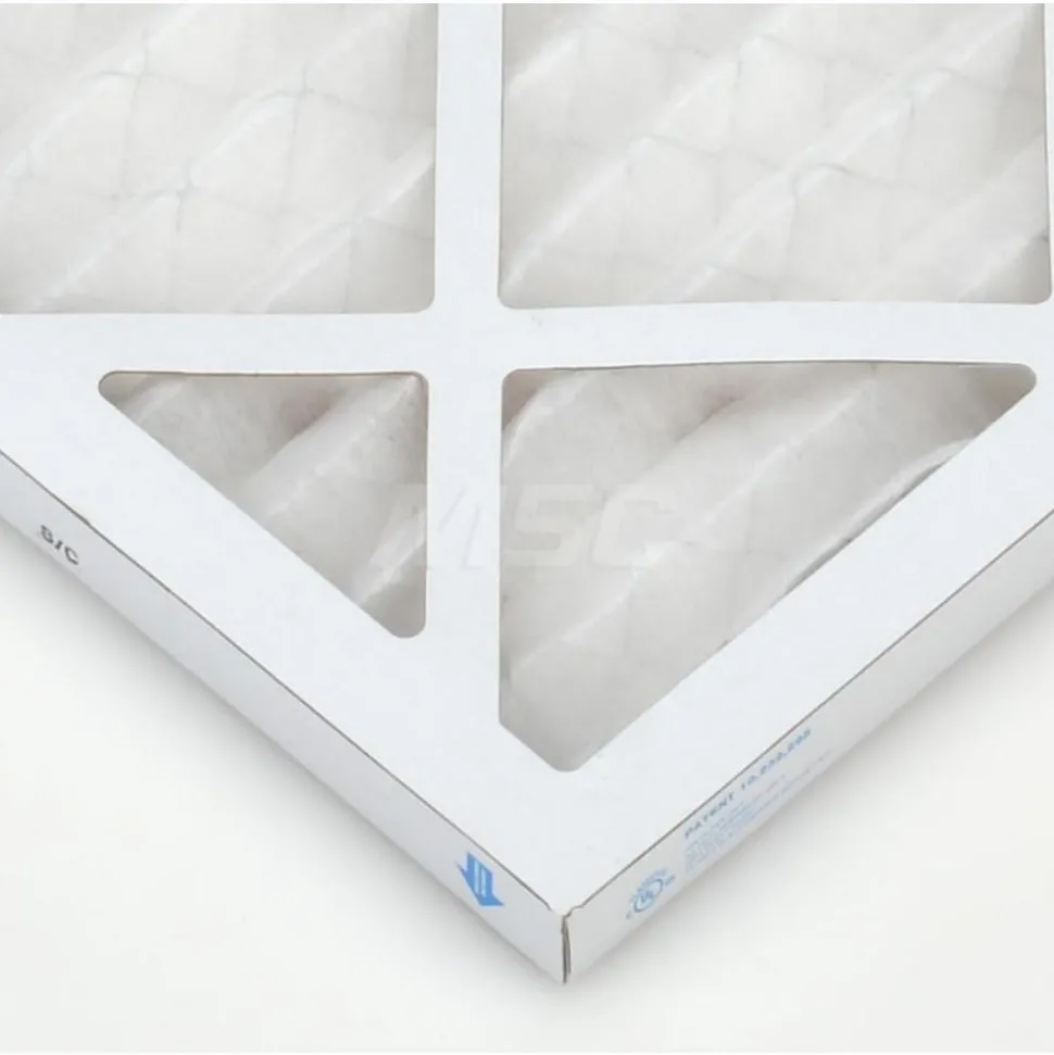 Pleated Air Filter: Wire-Backed Pleated, MERV 8, Synthetic, 35% Efficient, 20" High, 24" Wide, 1" Deep