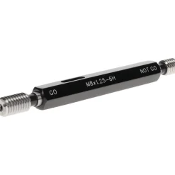 Plug Thread Gage: M8x1.25 Thread, 6H Class, Double End, Go & No Go