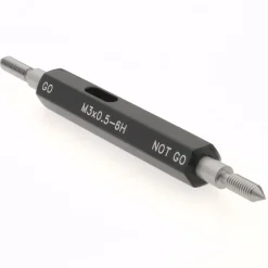 Plug Thread Gage: M3x0.5 Thread, 6H Class, Double End, Go & No Go