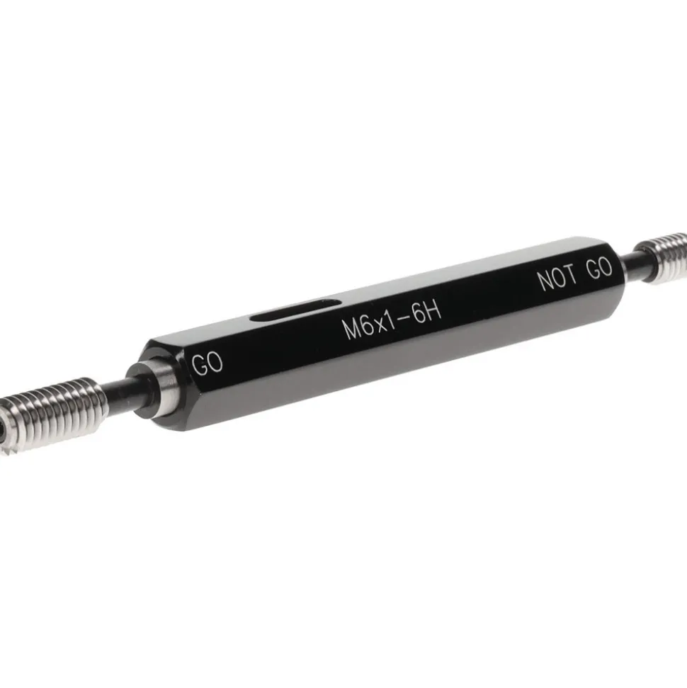 Plug Thread Gage: M6x1 Thread, 6H Class, Double End, Go & No Go