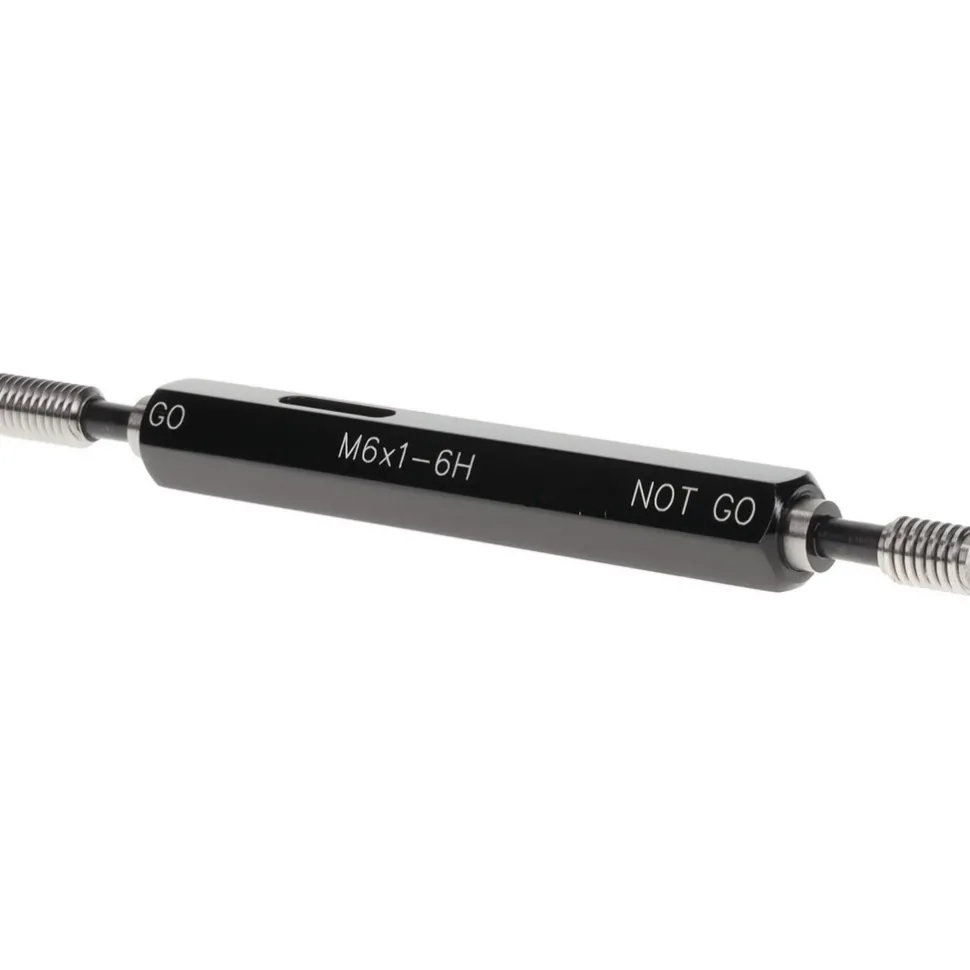 Plug Thread Gage: M6x1 Thread, 6H Class, Double End, Go & No Go