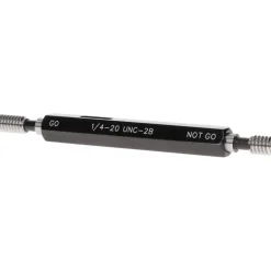 Plug Thread Gage: 1/4-20 Thread, 2B Class, Double End, Go & No Go