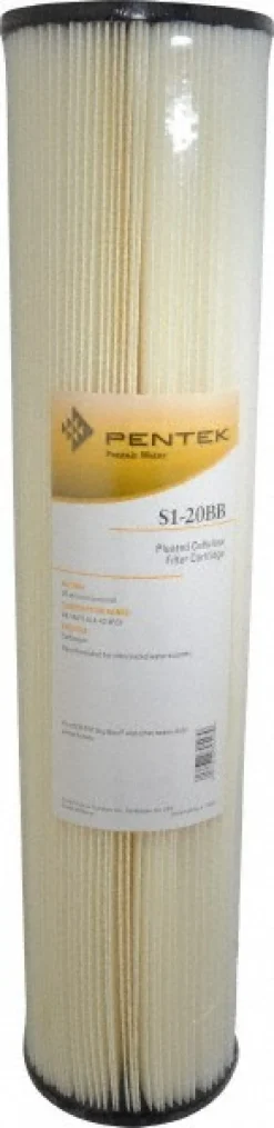 Plumbing Cartridge Filter: 4-1/2" OD, 20" Long, 20 micron, Resin Cellulose
