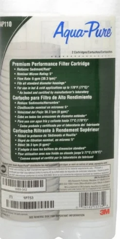 Plumbing Cartridge Filter: 2-1/2" OD, 9-3/4" Long, 5 micron, Cellulose Fiber