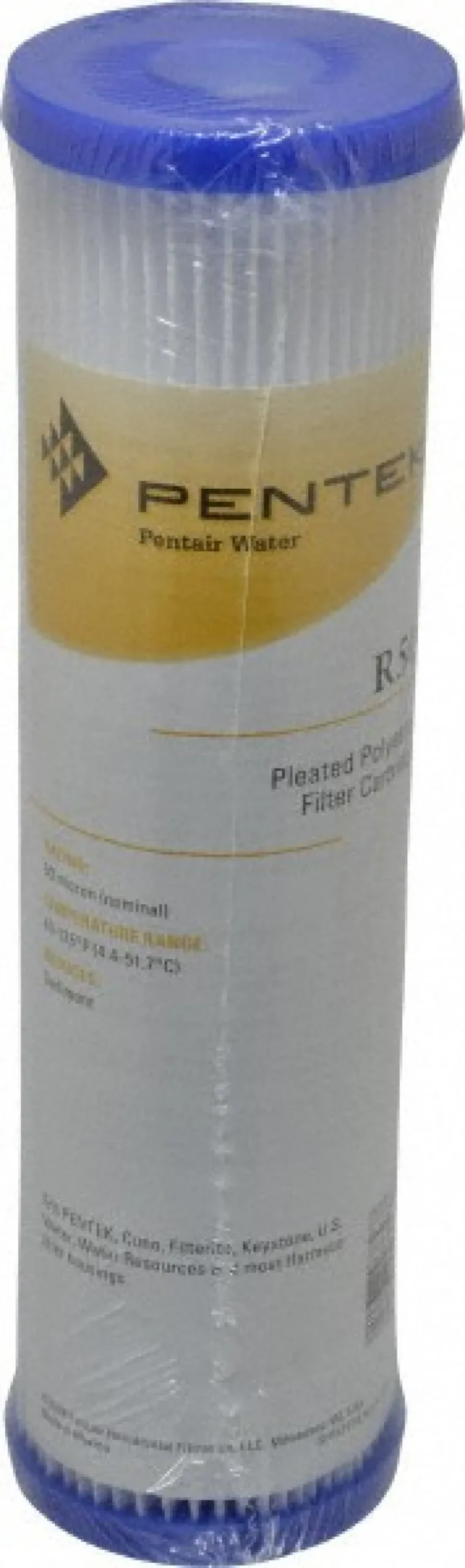 Plumbing Cartridge Filter: 2-5/8" OD, 9-3/4" Long, 50 micron, Non-Woven Polyester