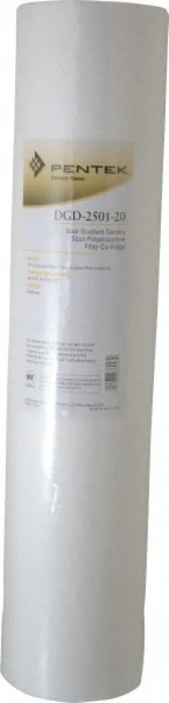 Plumbing Cartridge Filter: 4-1/2" OD, 20" Long, 25/1 micron, Polypropylene
