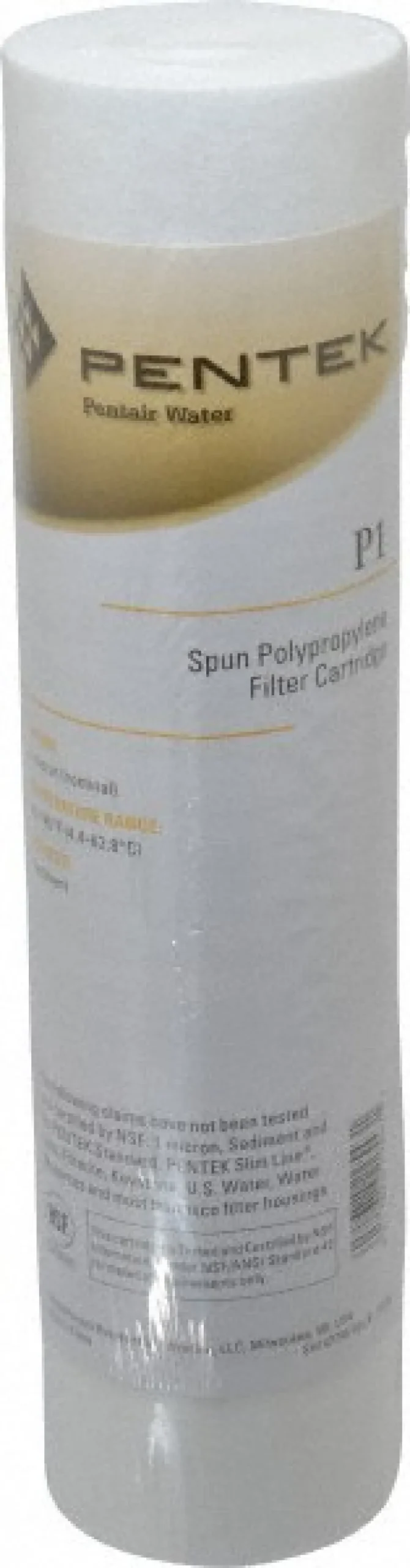 Plumbing Cartridge Filter: 2-3/8" OD, 9-7/8" Long, 1 micron, Polypropylene
