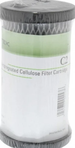 Plumbing Cartridge Filter: 2-1/2" OD, 4-7/8" Long, 5 micron, Carbon Impregnated Cellulose