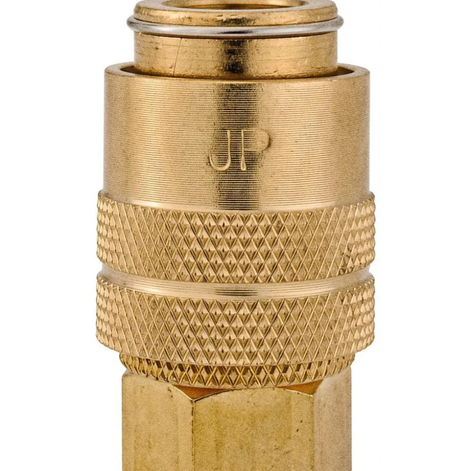 Pneumatic Hose Coupling: 1/4" Thread, 1/4" Body Dia, Industrial Interchange