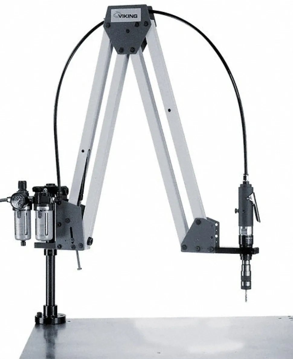 Pneumatic Tapping Arm: 63" Arm Reach, 9/16" Max Aluminum, 400 RPM