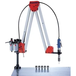 Pneumatic Tapping Arm: 62" Arm Reach, 9/16" Max Aluminum, 400 RPM