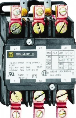 3 Pole, 40 Amp Inductive Load, 110 Coil VAC at 50 Hz and 120 Coil VAC at 60 Hz, Definite Purpose Contactor