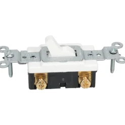 1 Pole, 120 to 277 VAC, 20 Amp, Commercial Grade Toggle Wall Switch