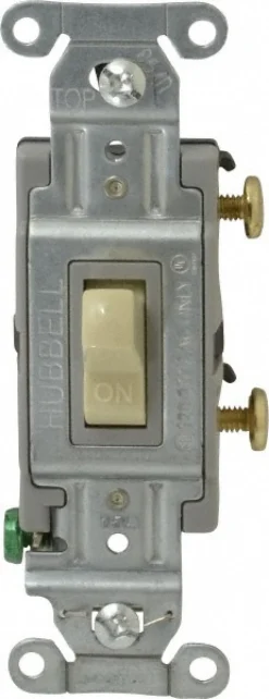 1 Pole, 120 to 277 VAC, 15 Amp, Commercial Grade Toggle Wall Switch