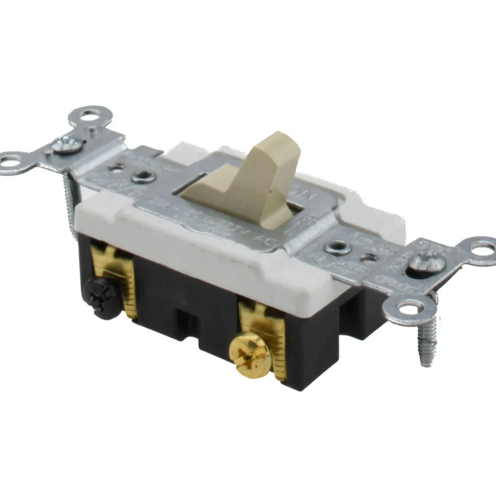 3 Pole, 120 to 277 VAC, 20 Amp, Commercial Grade Toggle Three Way Switch