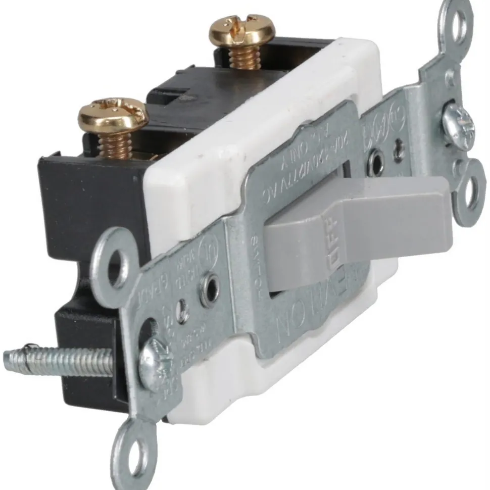1 Pole, 120 to 277 VAC, 20 Amp, Commercial Grade Toggle Wall Switch