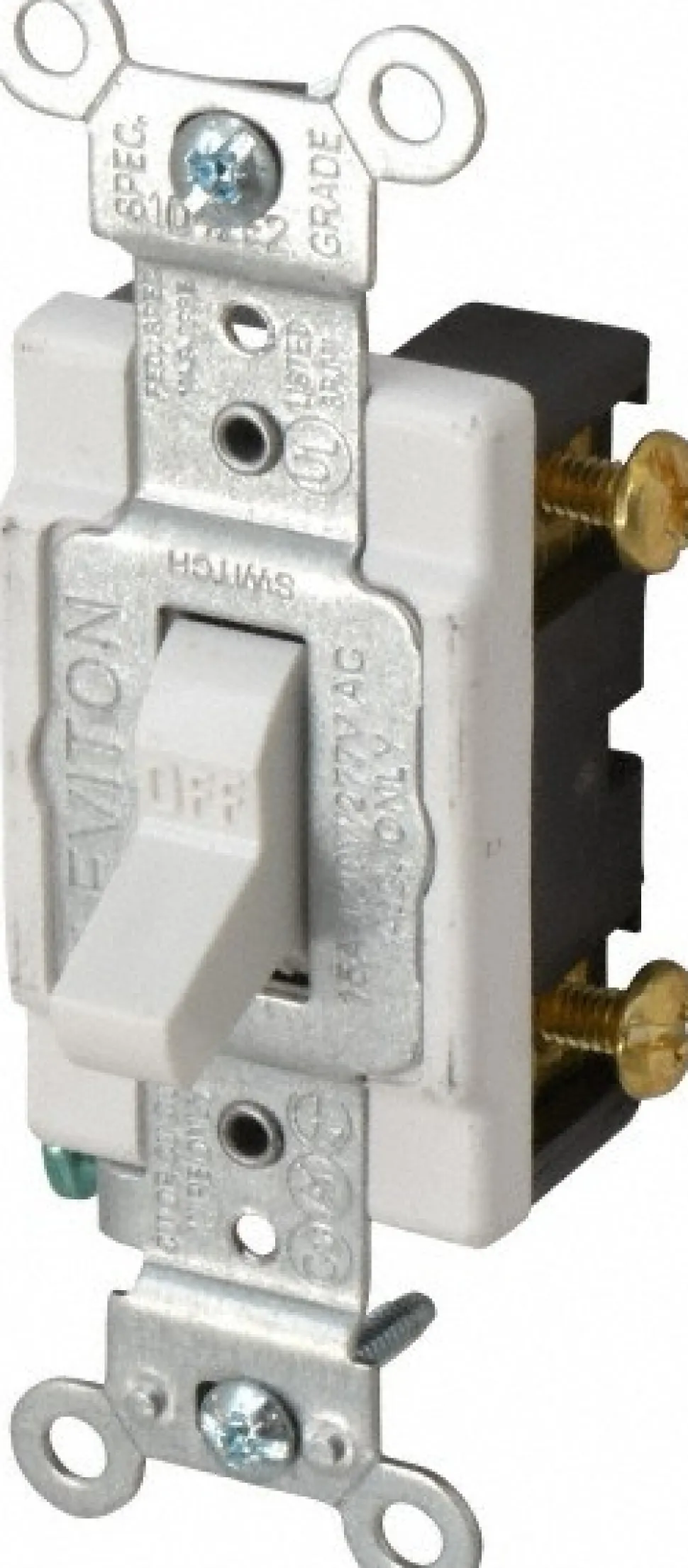1 Pole, 120 to 277 VAC, 15 Amp, Commercial Grade Toggle Wall Switch