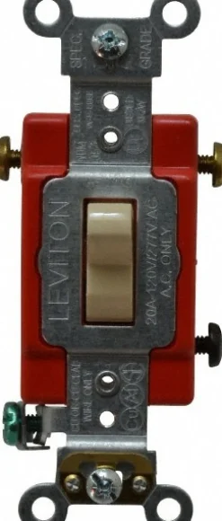 3 Pole, 120 to 277 VAC, 20 Amp, Industrial Grade Toggle Three Way Switch