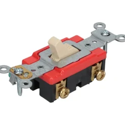 1 Pole, 120 to 277 VAC, 20 Amp, Industrial Grade Toggle Wall Switch