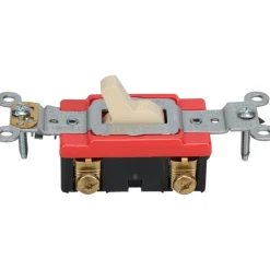 1 Pole, 120 to 277 VAC, 20 Amp, Industrial Grade Toggle Wall Switch