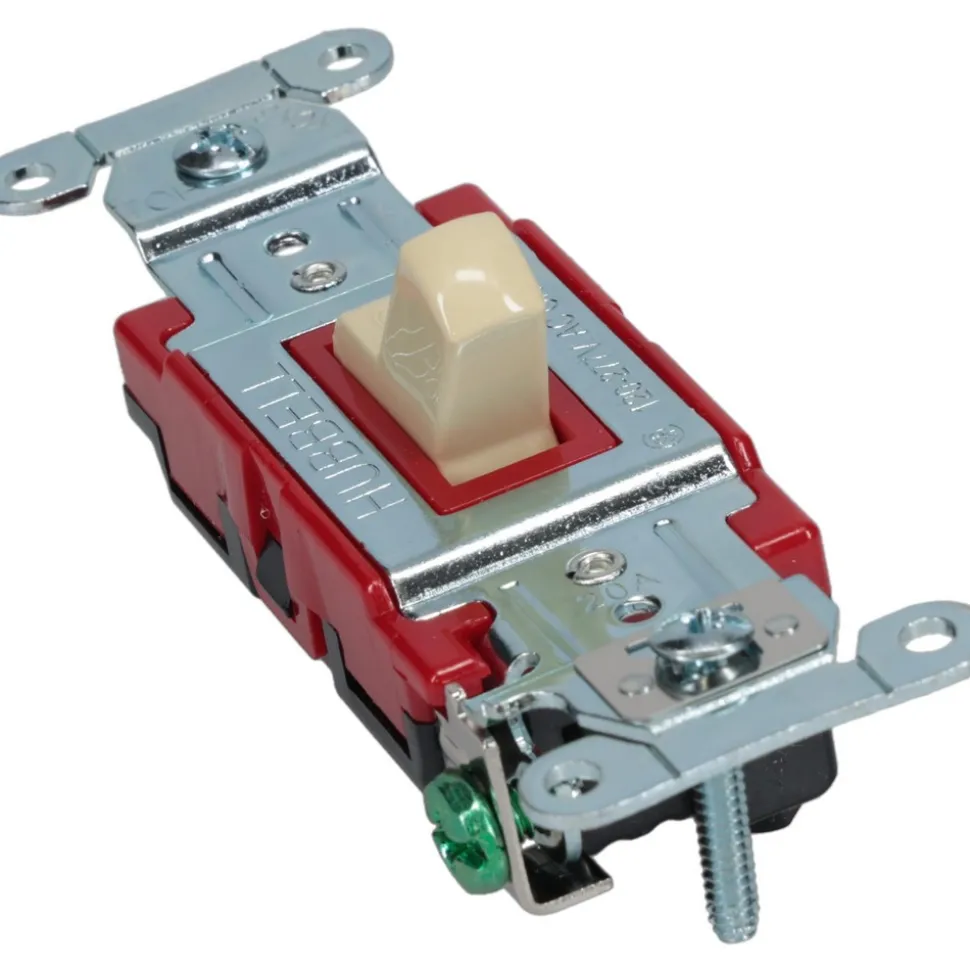 1 Pole, 120 to 277 VAC, 20 Amp, Industrial Grade Toggle Wall Switch
