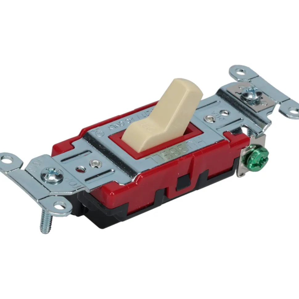 1 Pole, 120 to 277 VAC, 20 Amp, Industrial Grade Toggle Wall Switch