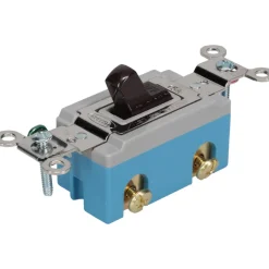 1 Pole, 120 to 277 VAC, 15 Amp, Industrial Grade Toggle Wall Switch