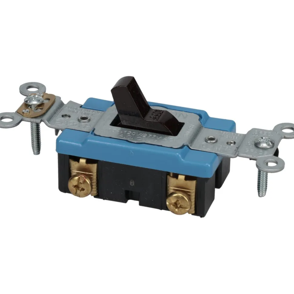 1 Pole, 120 to 277 VAC, 15 Amp, Industrial Grade Toggle Wall Switch