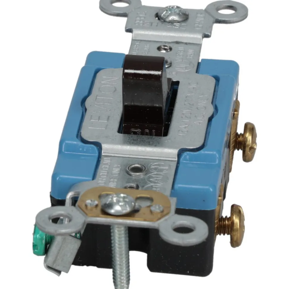 1 Pole, 120 to 277 VAC, 15 Amp, Industrial Grade Toggle Wall Switch