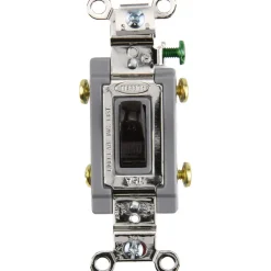 2 Pole, 120 to 277 VAC, 15 Amp, Industrial Grade Toggle Wall Switch