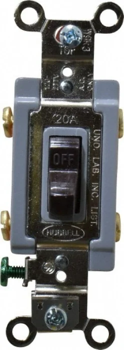2 Pole, 120 to 277 VAC, 20 Amp, Industrial Grade Toggle Wall Switch