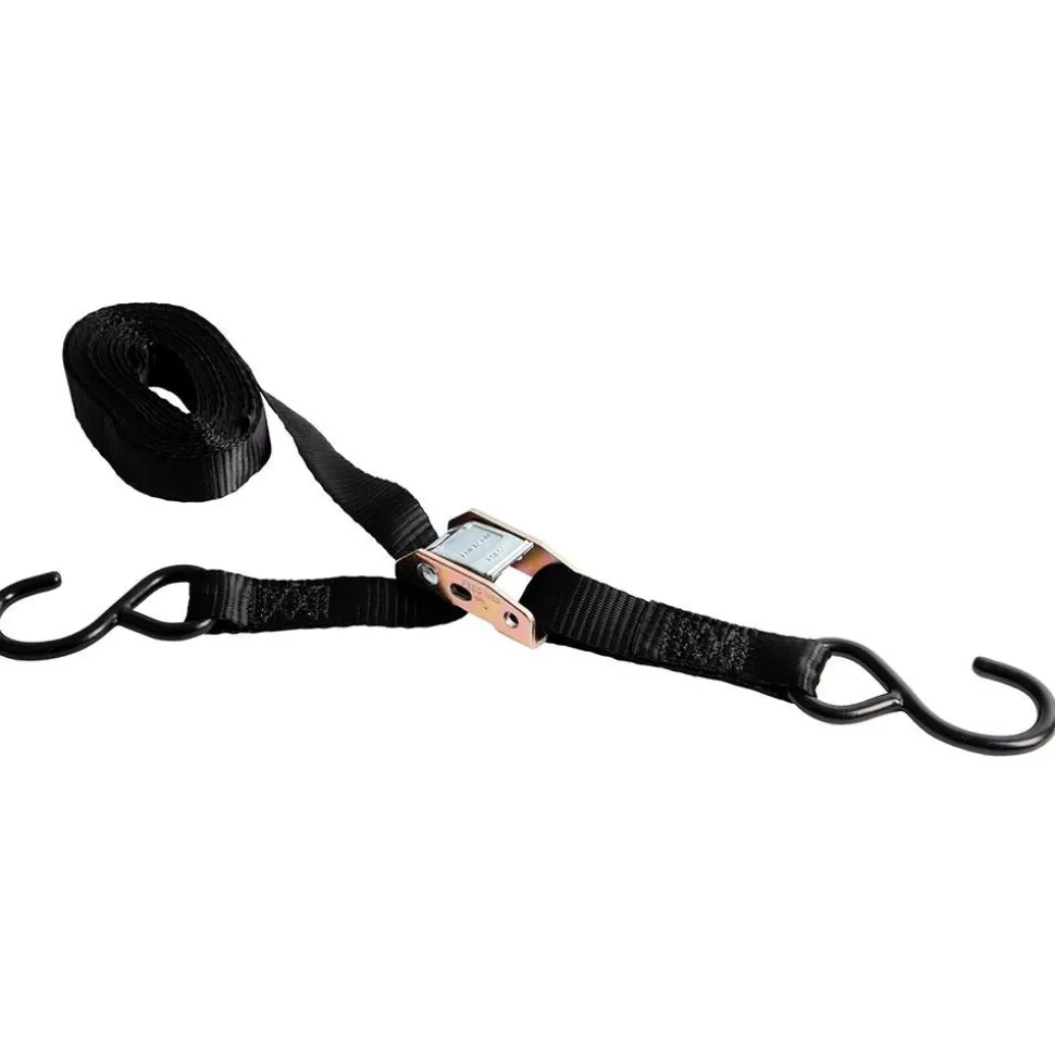Polyester Cam Buckle Strap Tie Down: 15' Long, 1" Wide, 750 lb Breaking Strength, 250.000 lb Load Capacity