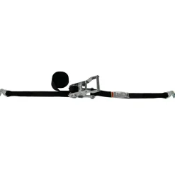 Polyester Rachet Tie Down: 15' Long, 1" Wide, 1000 lb Breaking Strength, 330.000 lb Load Capacity