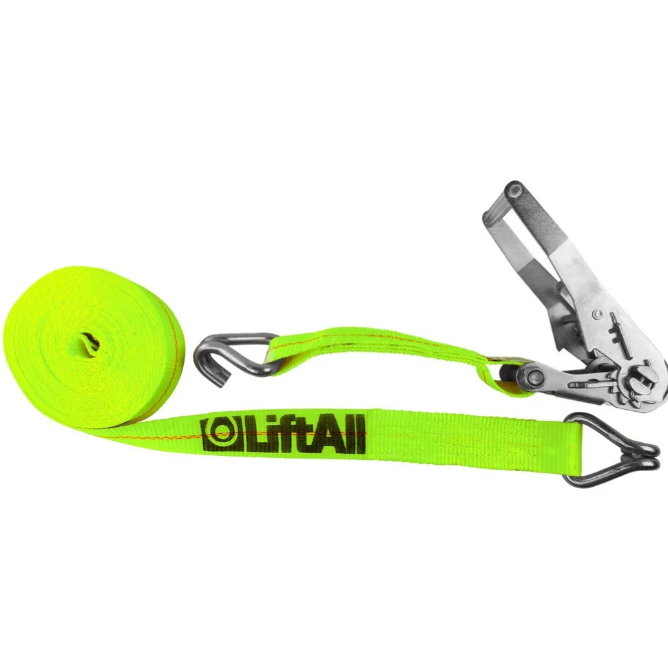 Polyester Rachet Tie Down: 40' Long, 2" Wide, 10000 lb Breaking Strength, 3300.000 lb Load Capacity