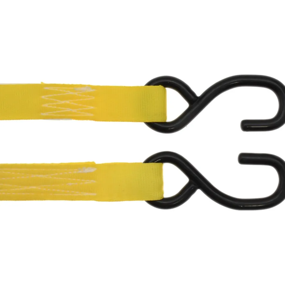 Polyester Ratchet Strap Tie Down: 15' Long, 1" Wide, 160.000 lb Load Capacity