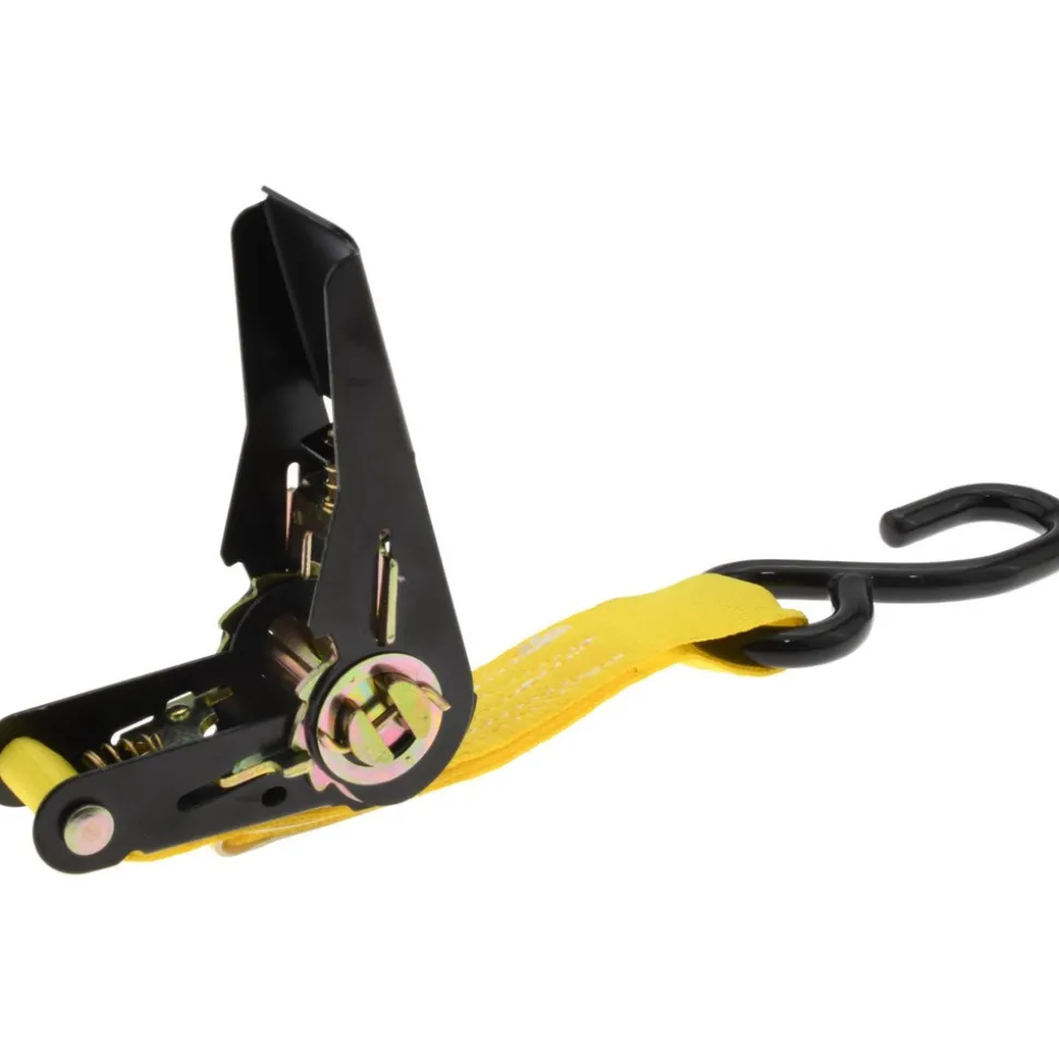Polyester Ratchet Strap Tie Down: 15' Long, 1" Wide, 160.000 lb Load Capacity