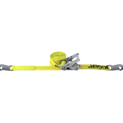 Polyester Ratchet Strap Tie Down: 27' Long, 2" Wide, 5000 lb Breaking Strength, 1600.000 lb Load Capacity