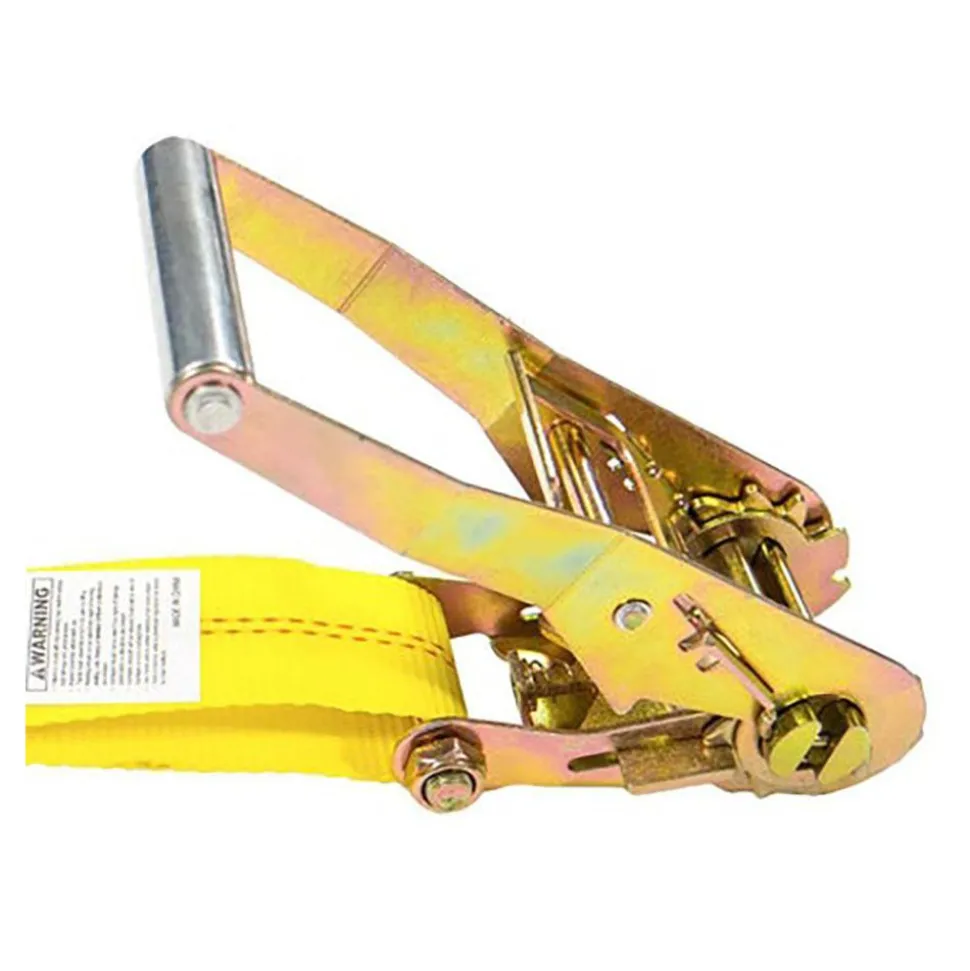 Polyester Ratchet Strap Tie Down: 27' Long, 2" Wide, 10000 lb Breaking Strength, 3333.000 lb Load Capacity