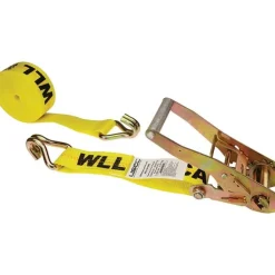 Polyester Ratchet Strap Tie Down: 27' Long, 2