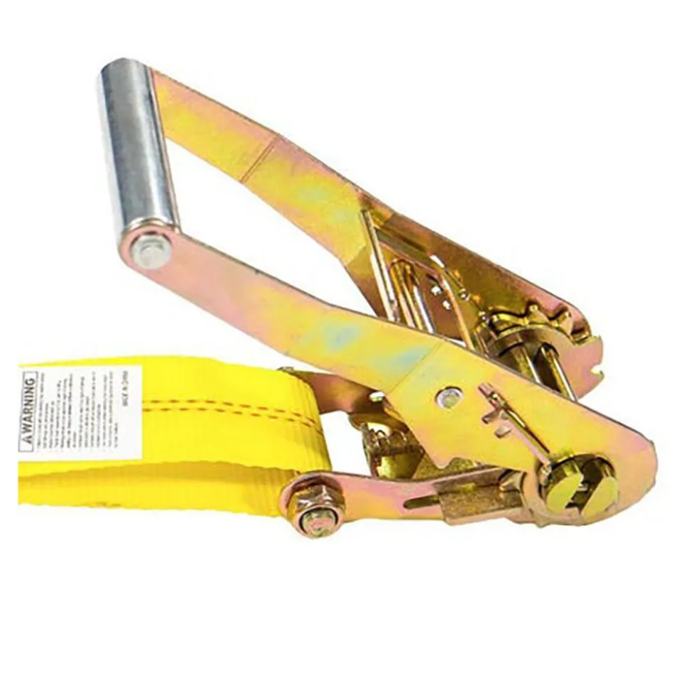 Polyester Ratchet Strap Tie Down: 18' Long, 2" Wide, 10000 lb Breaking Strength, 3333.000 lb Load Capacity
