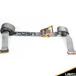 Polyester Ratchet Strap Tie Down: 16' Long, 2" Wide, 4400 lb Breaking Strength, 1467.000 lb Load Capacity