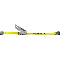 Polyester Ratchet Strap Tie Down: 27' Long, 2" Wide, 10000 lb Breaking Strength, 3300.000 lb Load Capacity
