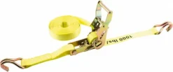 Polyester Ratchet Strap Tie Down: 25' Long, 1" Wide, 3000 lb Breaking Strength, 1000.000 lb Load Capacity