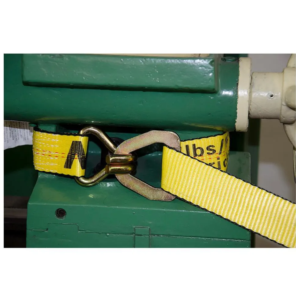 Polyester Ratchet Strap Tie Down: 20' Long, 2" Wide, 10000 lb Breaking Strength, 3300.000 lb Load Capacity